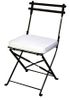 Folding Iron Garden Chair with Cushion - Black - Pangaea Home and Garden Furniture - FM-C3040DN-K