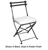 Folding Iron Garden Chair with Cushion - Pewter - Pangaea Home and Garden Furniture - FM-C3040DNCS