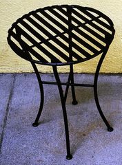 Folding Iron Side Table - Round Black - Pangaea Home and Garden Furniture - FM-C4853-K