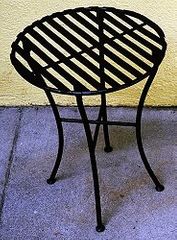 Folding Iron Side Table - Round Black - Pangaea Home and Garden Furniture - FM-C4853-K
