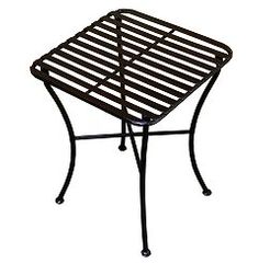Folding Iron Side Table - Square Black - Pangaea Home and Garden Furniture - FM-C4854-K