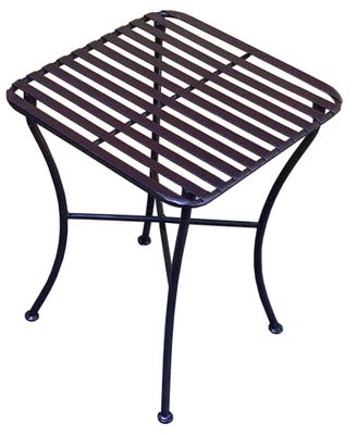 Folding Iron Side Table - Square Pewter - Pangaea Home and Garden Furniture - FM-C4854