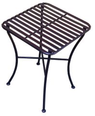 Folding Iron Side Table - Square Pewter - Pangaea Home and Garden Furniture - FM-C4854