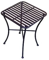 Folding Iron Side Table - Square Pewter - Pangaea Home and Garden Furniture - FM-C4854
