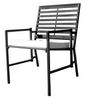 Folding Slatted Iron Garden Chair - Black - Pangaea Home and Garden Furniture - FM-HV0019-K