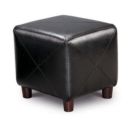 Foot Stool / Seating in Black Bycast Vinyl - Coaster