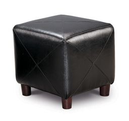 Foot Stool / Seating in Black Bycast Vinyl - Coaster