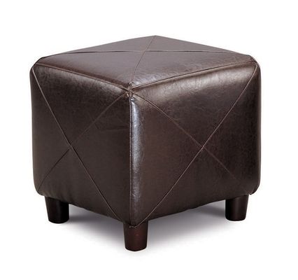 Foot Stool / Seating in Dark Brown Bycast Vinyl - Coaster