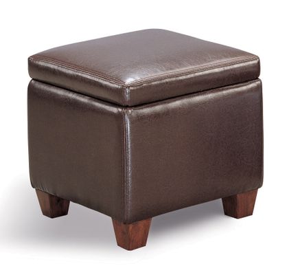 Foot Stool / Seating in Dark Brown Bycast Vinyl - Coaster