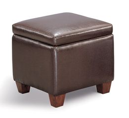 Foot Stool / Seating in Dark Brown Bycast Vinyl - Coaster