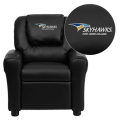 Fort Lewis College Skyhawks Black Vinyl Kids Recliner - DG-ULT-KID-BK-41034-EMB-GG