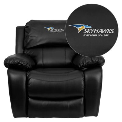 Fort Lewis College Skyhawks Leather Rocker Recliner - MEN-DA3439-91-BK-41034-EMB-GG