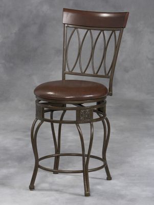 Four Oval Back Bar Stool - Linon Furniture - 02563MTL-01-KD-U