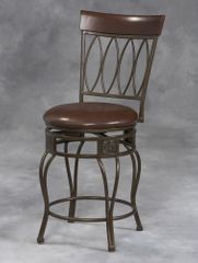 Four Oval Back Bar Stool - Linon Furniture - 02563MTL-01-KD-U