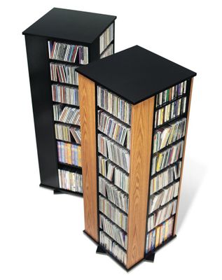 Four Sided Spinning Tower in Oak/Black - Prepac Furniture - OMS-0800