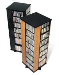 Four Sided Spinning Tower in Oak/Black - Prepac Furniture - OMS-0800