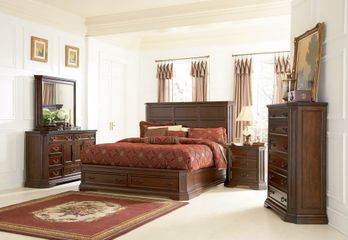 Foxhill Queen Size Bedroom Furniture Set in Deep Cherry Brown - Coaster - 201581Q-BSET