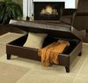 Frankfurt Leather Storage Flip-Top Ottoman in Dark Brown - Abbyson Living - HS-OT-002