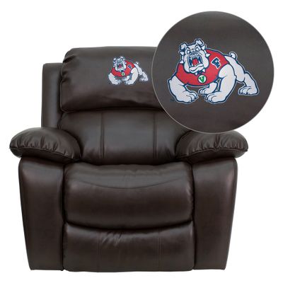 Fresno State University Bulldogs Embroidered Rocker Recliner  - MEN-DA3439-91-BRN-40012-EMB-GG