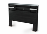 Full Bookcase Headboard (54") in Black Onyx/Charcoal - Cosmos - South Shore Furniture - 3127093