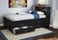 Full Size Captains Bed with Headboard in Black Onyx/Charcoal - Cosmos - South Shore Furniture - 3127209-093