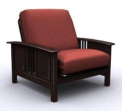 Futon Chair Frame - Hermosa Jr. Twin Chair Metal Wood in Espresso - 35-7102-004