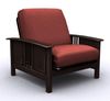 Futon Chair Frame - Hermosa Jr. Twin Chair Metal Wood in Espresso - 35-7102-004