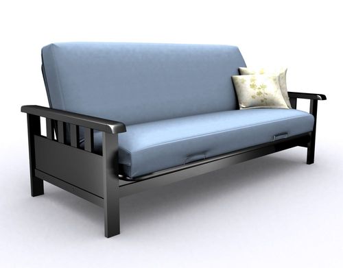 Futon Frame - Full Size Mission Metal Futon in Black - 35-2514-050