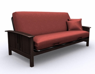 Futon Frame - Hermosa Full Size Metal Wood Futon in Espresso - 35-7104-004