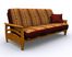 Futon Frame - Montego Full Size Metal Wood Futon in Honey Oak - 35-3814-010