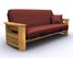 Futon Frame - Portofino Full Size Metal Wood Futon in Golden Oak - 35-0814-002