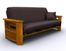 Futon Frame - Portofino Full Size Metal Wood Futon in Honey Oak - 35-0814-010