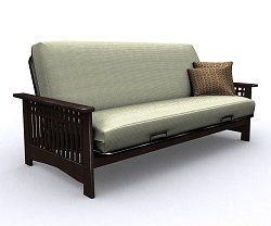 Futon Frame - Rhodes Full Size Metal Wood Futon in Espresso - 35-7014-004