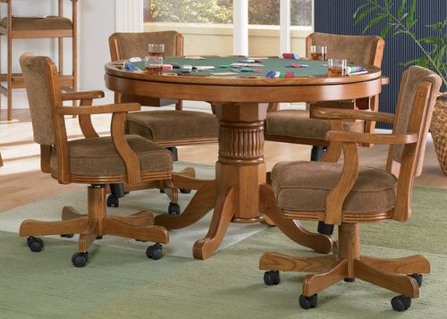 Game Table and Chair Set in Oak - Coaster