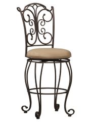 Gathered Back Counter Stool 24" - Linon Furniture - 02790MTL-01-KD-U