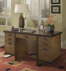 Geo Pedestal Desk in Walnut - Home Styles - 5539-18
