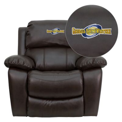 Georgia Southwestern State University Hurricanes Leather Rocker Recliner - MEN-DA3439-91-BRN-41036-EMB-GG
