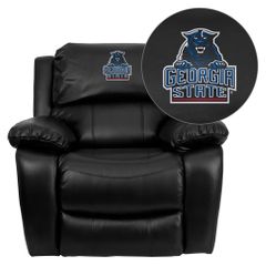 Georgia State University Panthers Leather Rocker Recliner - MEN-DA3439-91-BK-40013-EMB-GG