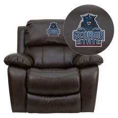 Georgia State University Panthers Leather Rocker Recliner - MEN-DA3439-91-BRN-40013-EMB-GG