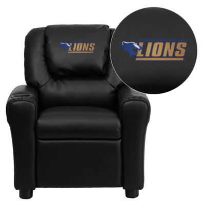 Georgian Court University Lions Black Vinyl Kids Recliner - DG-ULT-KID-BK-41035-EMB-GG