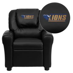 Georgian Court University Lions Black Vinyl Kids Recliner - DG-ULT-KID-BK-41035-EMB-GG