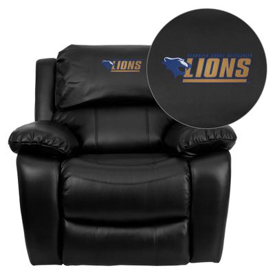 Georgian Court University Lions Leather Rocker Recliner - MEN-DA3439-91-BK-41035-EMB-GG