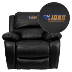 Georgian Court University Lions Leather Rocker Recliner - MEN-DA3439-91-BK-41035-EMB-GG