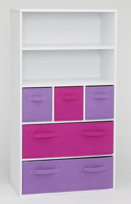 Girl's Storage Bookcase in White - 4D Concepts - 12455