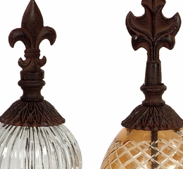 Glass and Metal Finials (Set of 3) - IMAX - 60600-3
