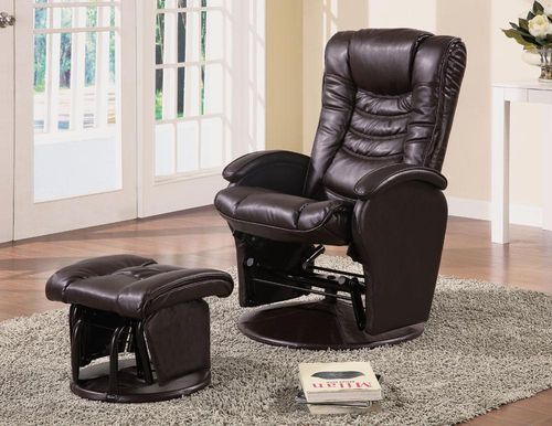 Glider Recliner Chair with Matching Ottoman - 600165