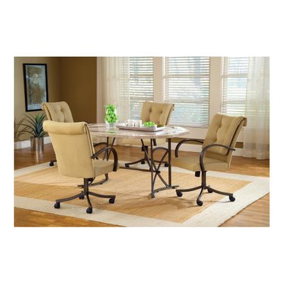 Golden Bronze Harbour Point 5Pc Octagon Dining Set With Caster Chair - Hillsdale