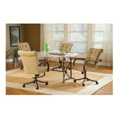 Golden Bronze Harbour Point 5Pc Octagon Dining Set With Caster Chair - Hillsdale