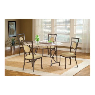 Golden Bronze Harbour Point 5Pc Octagon Dining Set With Metal Oval Chair - Hillsdale