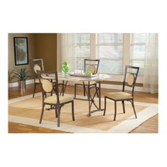 Golden Bronze Harbour Point 5Pc Octagon Dining Set With Metal Oval Chair - Hillsdale